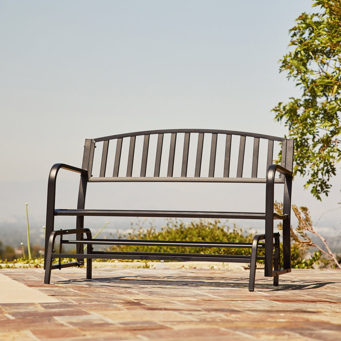 Breakwater Bay Liv Steel Outdoor Glider & Reviews Wayfair